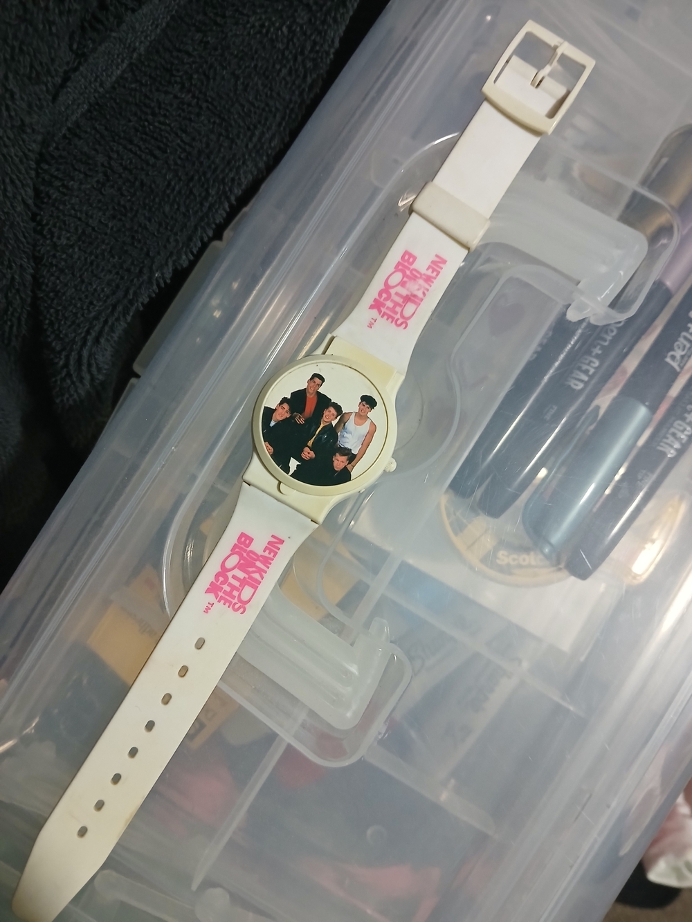 New Kids on the Block White Graphic Band Watch